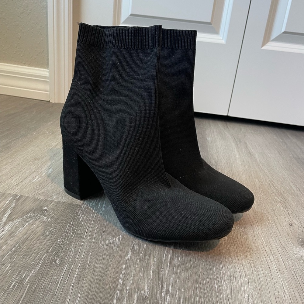 Women’s black booties boots ankle boots sweater boots heeled boots